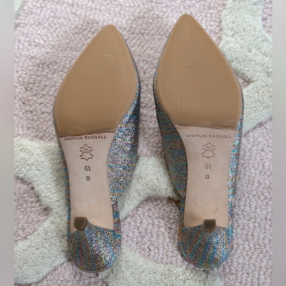 LOEFFLER RANDALL | JUNO DESIGNER LUXURY PASTEL METALLIC RAINBOW MULES - Picture 4 of 5